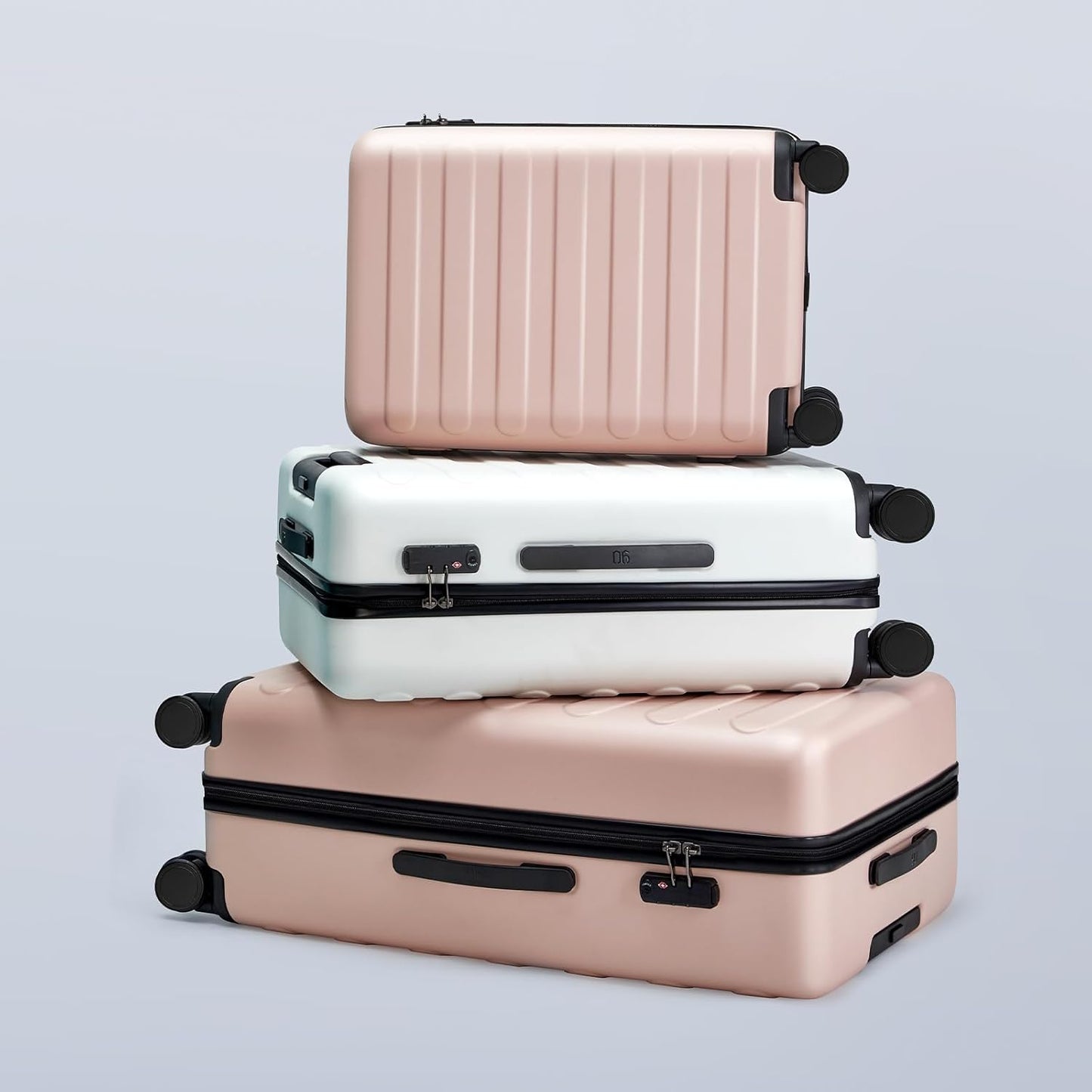 NINETYGO Carry On Luggage 22x14x9 Airline Approved, 20 Inch Luggage with Smooth Spinner Wheels, Lightweight, Hard Shell PC Suitcase Carry-On, Travel Luggage, TSA Approved (Pink, Rhine Basic)