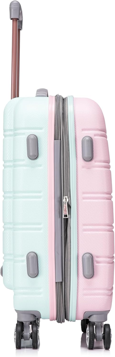 Rockland Melbourne Hardside Expandable Spinner Wheel Luggage Set, Mint, Carry-On 20-Inch and Tote 14-Inch