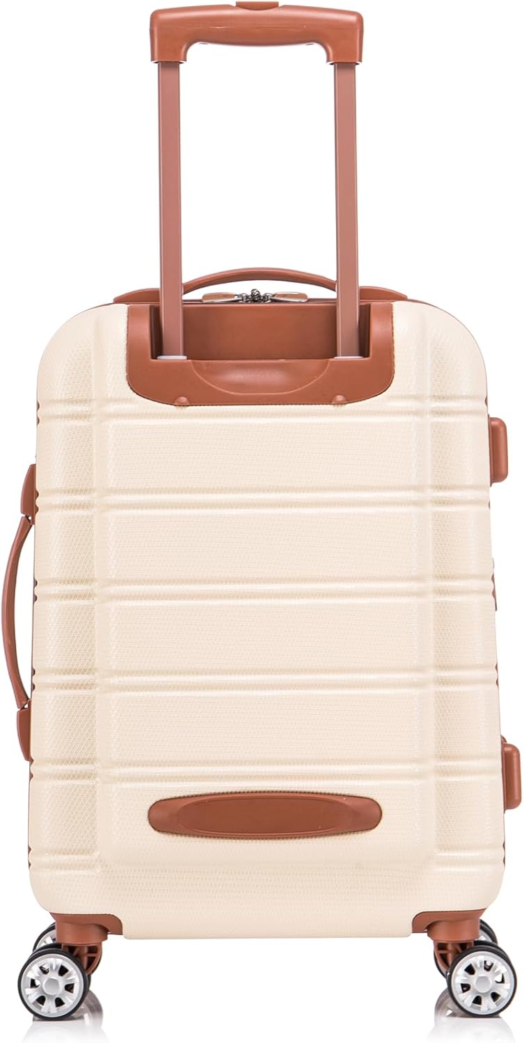 Rockland Melbourne Hardside Expandable Spinner Wheel Luggage Set, White, Carry-On 20-Inch and Tote 14-Inch
