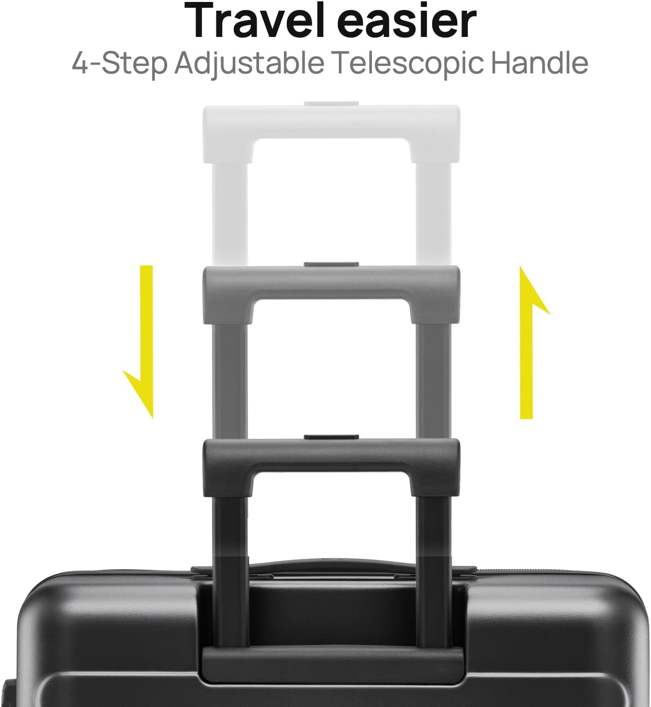 NINETYGO Carry On Suitcase, 20 Inch Carry-On Luggage with Double Spinner Wheels, Dry Wet Separate, PC Hard Case Suitcase, Lightweight Travel Luggage, TSA Approved (Black, Danube)