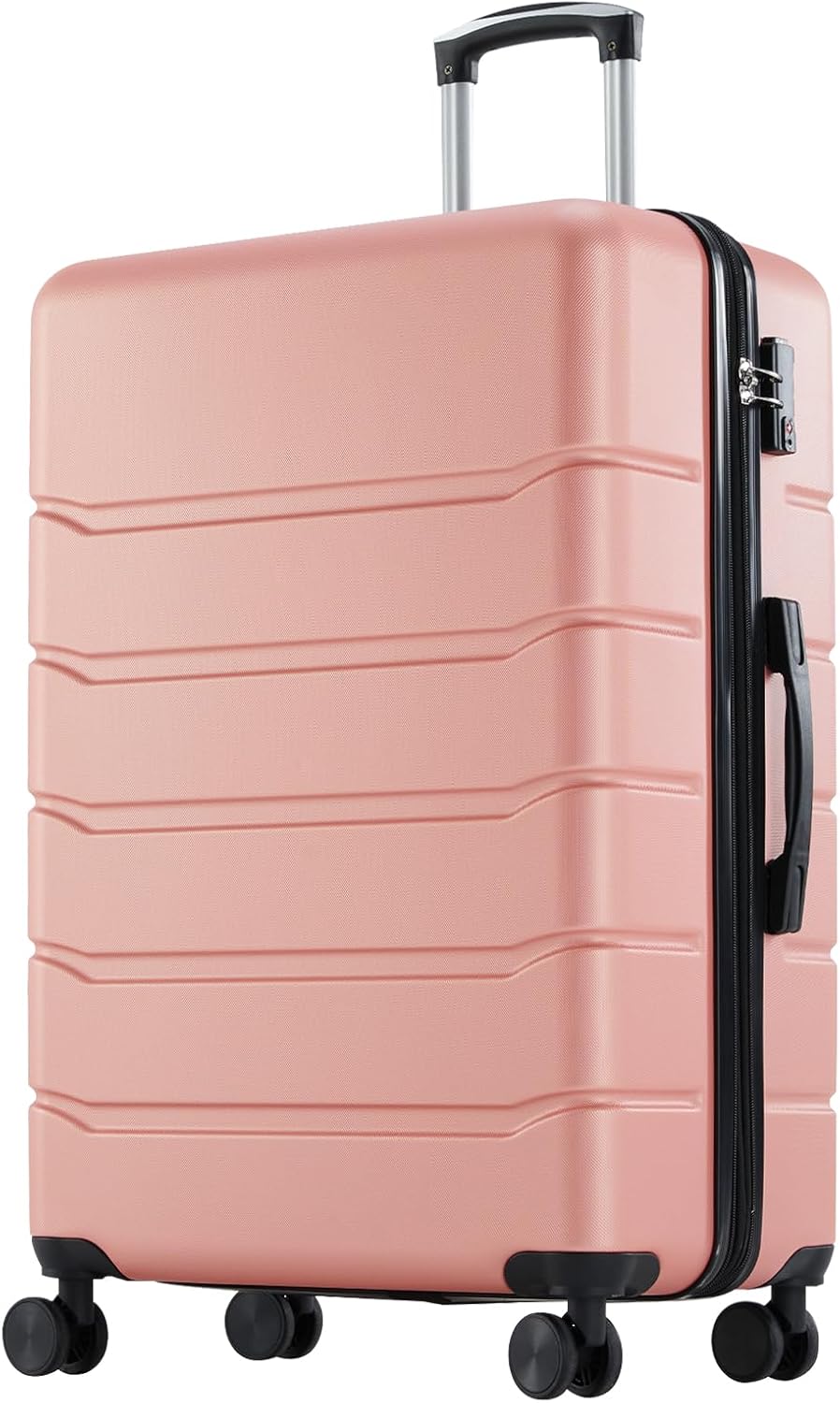 Sweetcrispy Carry on Luggage, Hard Shell ABS Suitcase with Double Spinner Wheels, Lightweight Expandable Rolling Suit Case with TSA Lock, 28 Inch Pale Pink