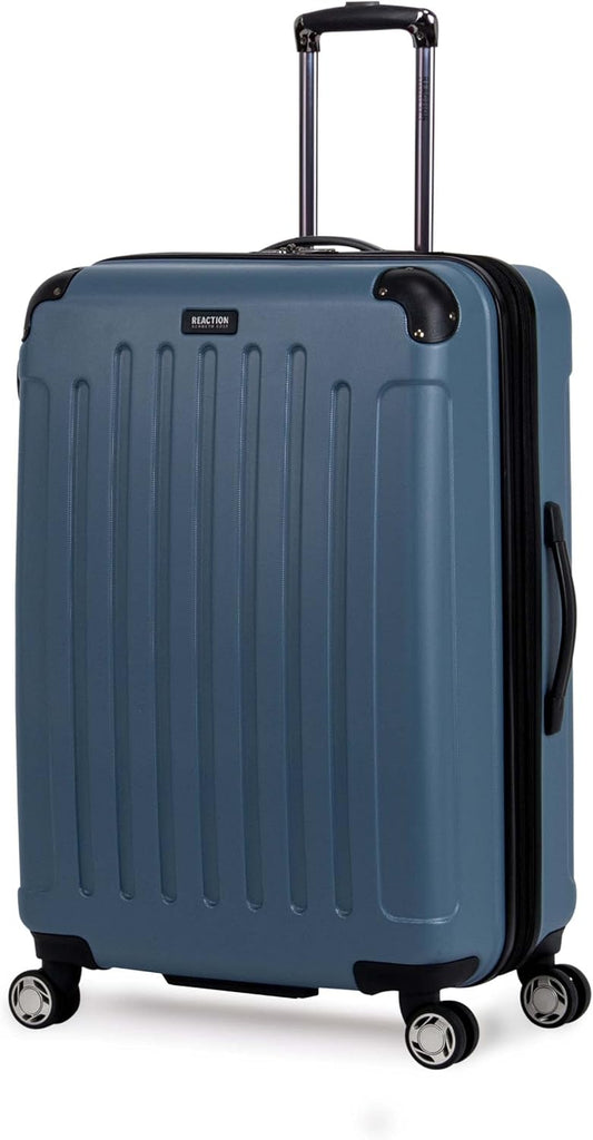 Kenneth Cole REACTION Renegade Luggage Expandable 8-Wheel Spinner Lightweight Hardside Suitcase, Granite Blue, 28-Inch Checked
