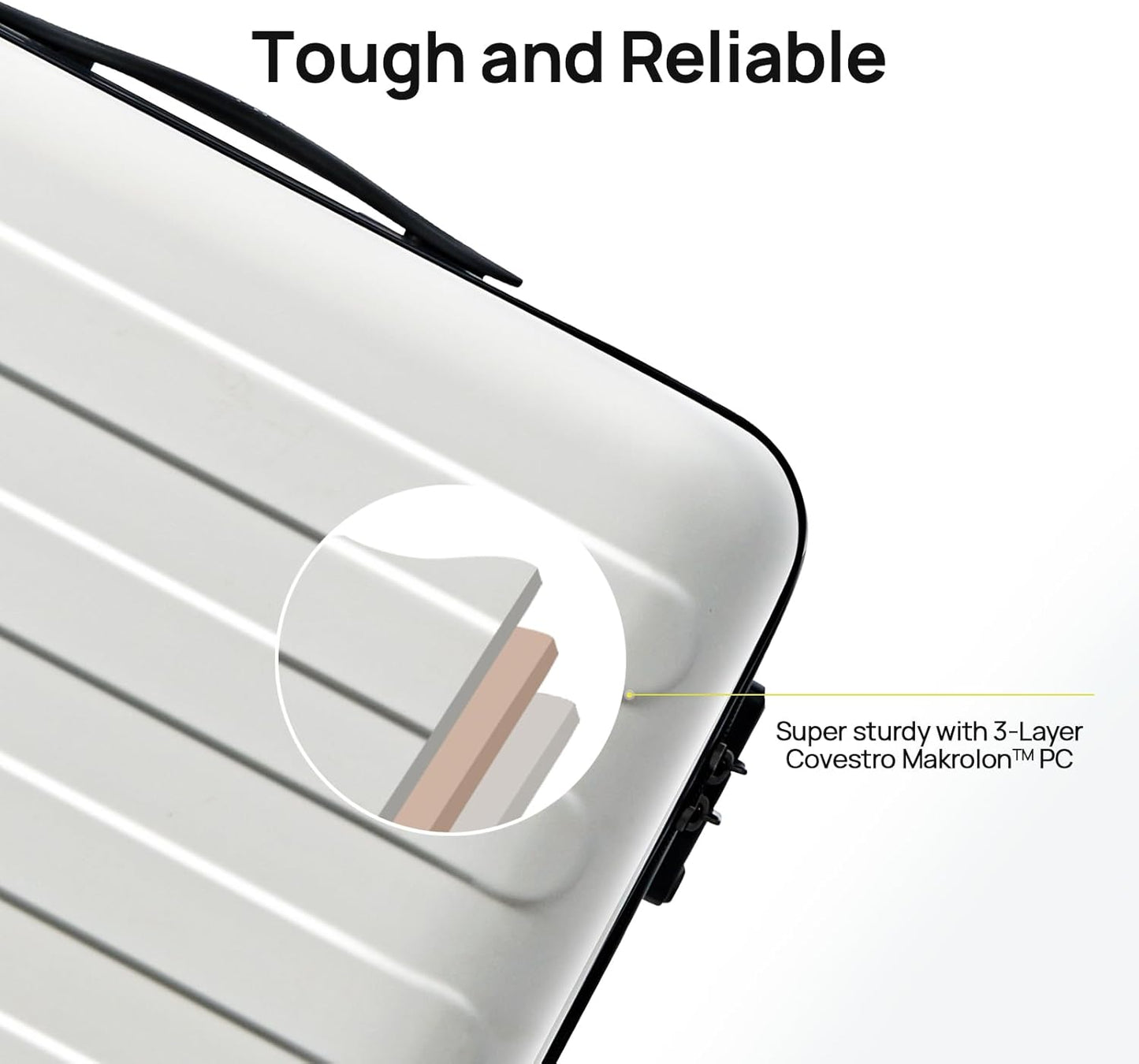 NINETYGO Carry On Luggage 22x14x9 Airline Approved, 20 Inch Luggage with Smooth Spinner Wheels, Lightweight, Hard Shell PC Suitcase Carry-On, Travel Luggage, TSA Approved (Lily White, Rhine Basic)