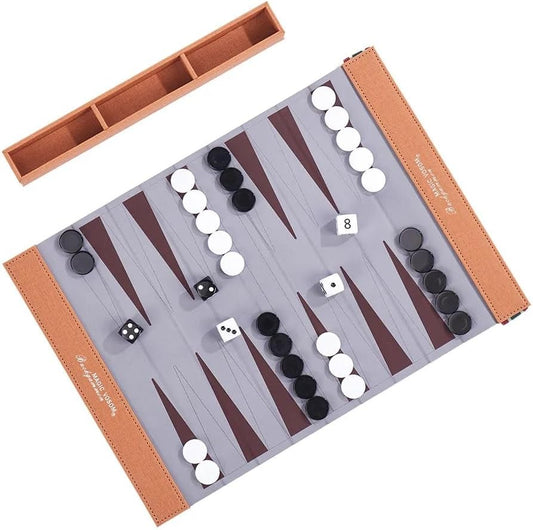 Backgammon Set for Adults, Backgammon Travel Set, Wrinkle-Resistant Foldable Chess and Checkers, Fun Outdoor Games for Family and Friends, Ideal Travel Game Set