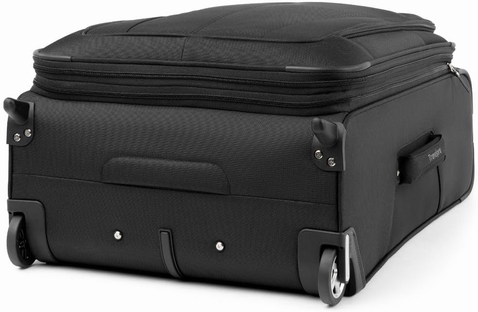 Travelpro Maxlite 5 Softside Expandable Upright 2 Wheel Checked Medium Luggage, Lightweight, 26-Inch — Black