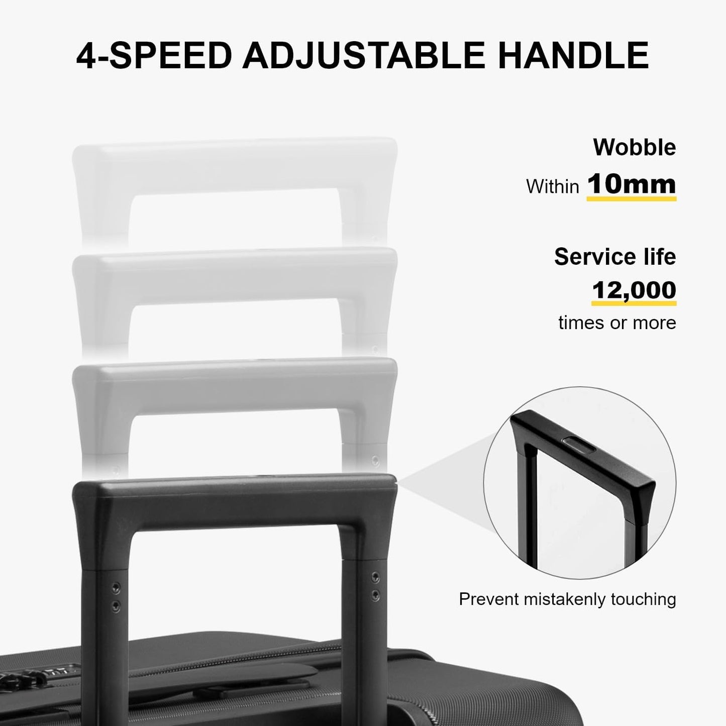 LEVEL8 Carry on Luggage Airline Approved, Small Carry-on Suitcases with Wheels, Lightweight Hardside Luminous Textured with Spinner Wheel, Tsa Lock, 18 Inch, Black