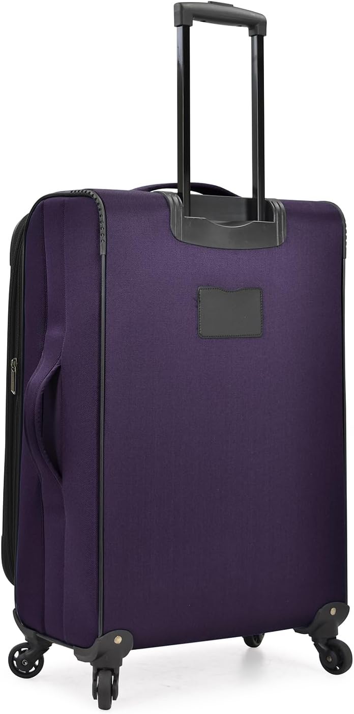 U.S. Traveler Aviron Bay Expandable Softside Luggage with Spinner Wheels, Purple, 3-Piece Set