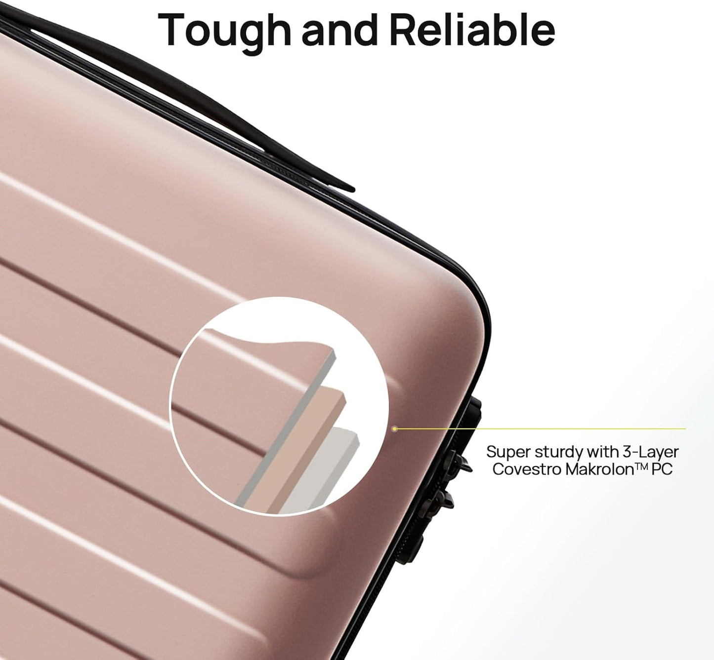 NINETYGO Medium Checked Luggage 24 Inch, Checking In Luggage with Smooth Spinner Wheels, Lightweight, Hard Shell PC Suitcase, Lightweight Travel Luggage, TSA Approved (Pink, Rhine Basic)