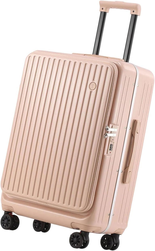 Expandable Carry On Luggage Top Opening Design Ergonomic Practical Hardshells Suitcase With 360 Degree Textured S