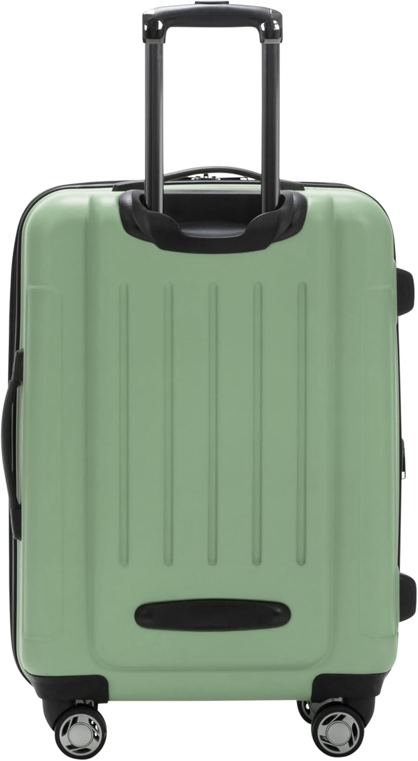Kenneth Cole REACTION Renegade Luggage Expandable 8-Wheel Spinner Lightweight Hardside Suitcase, Seafoam, 24-Inch Checked