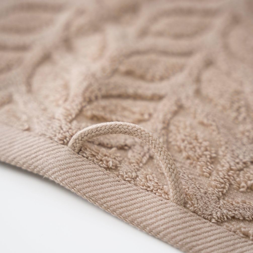 BAGNO MILANO Turkish Bath Towels, Soft Plush Jacquard Luxury Bath Towels, Quick Dry Towel Set (Sand Beige, 4 Pcs Hand Towel Set)