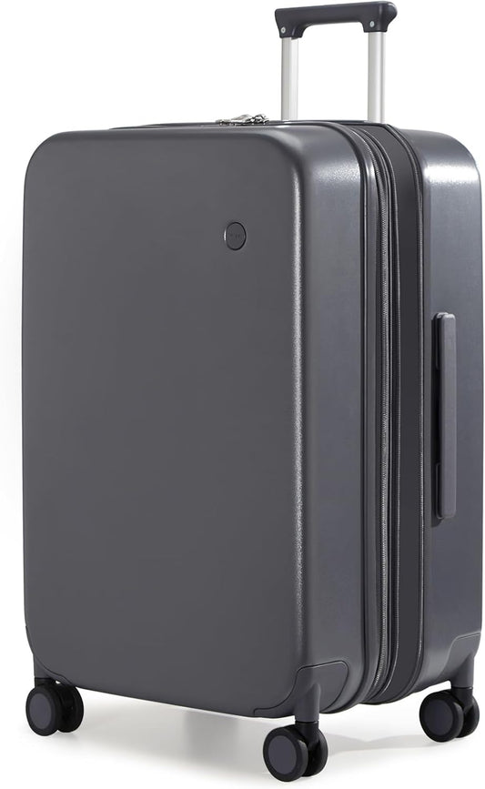 mixi 26 Inch Large Expandable Checked Luggage Suitcase with Spinner Wheels, Hardside Rolling Travel Suitcase PC with TSA Lock, Rock Gray