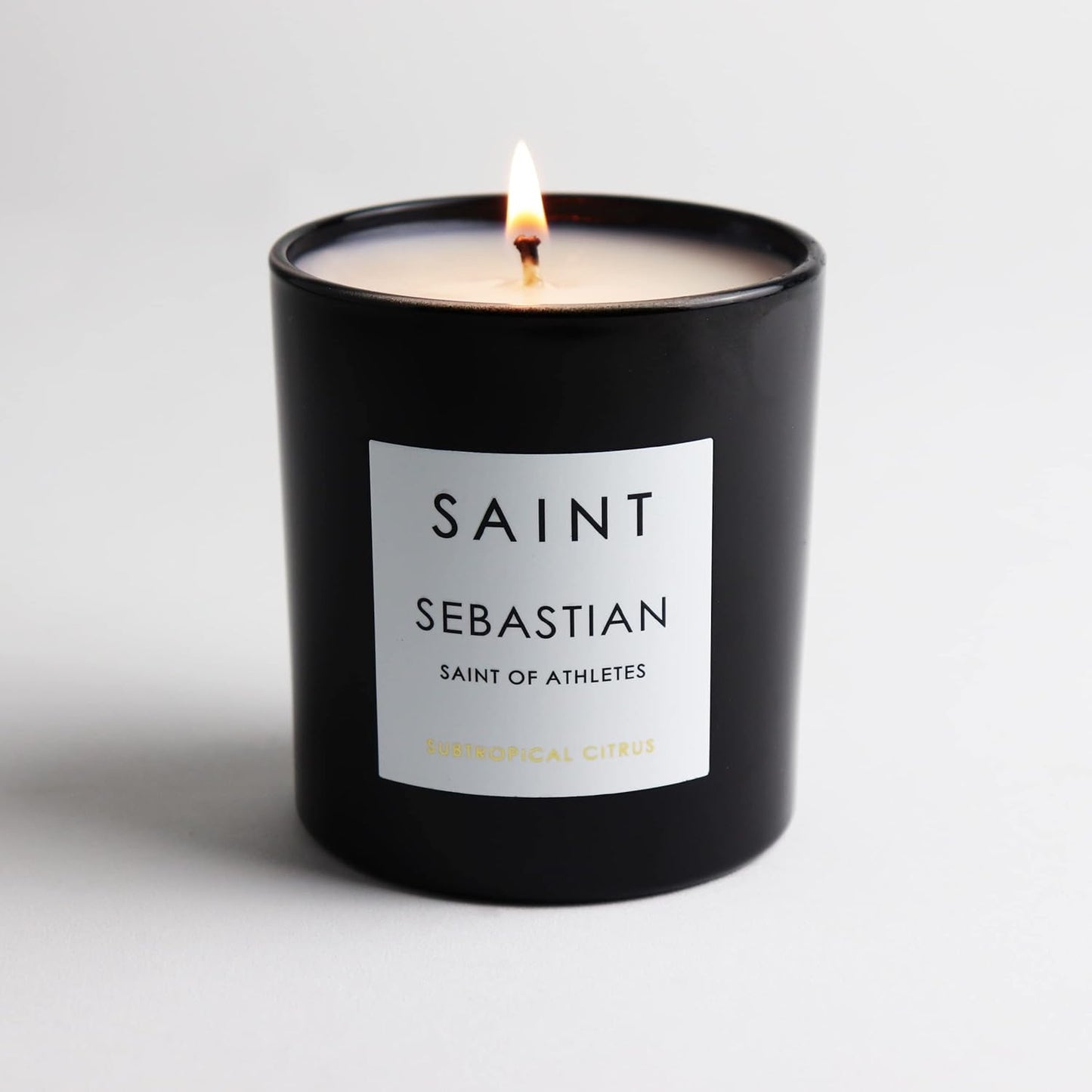 SAINT Sebastian Scented Candle with Prayer and Prayer Coin, Saint of Athletes, Soy Coconut Aromatherapy Candle with 50 Hour Burn Time