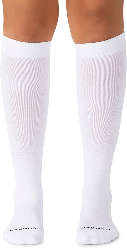 Comrad Nylon Knee High Socks - 15-20mmHg Graduated Compression Socks - Soft & Breathable Support Unisex Socks
