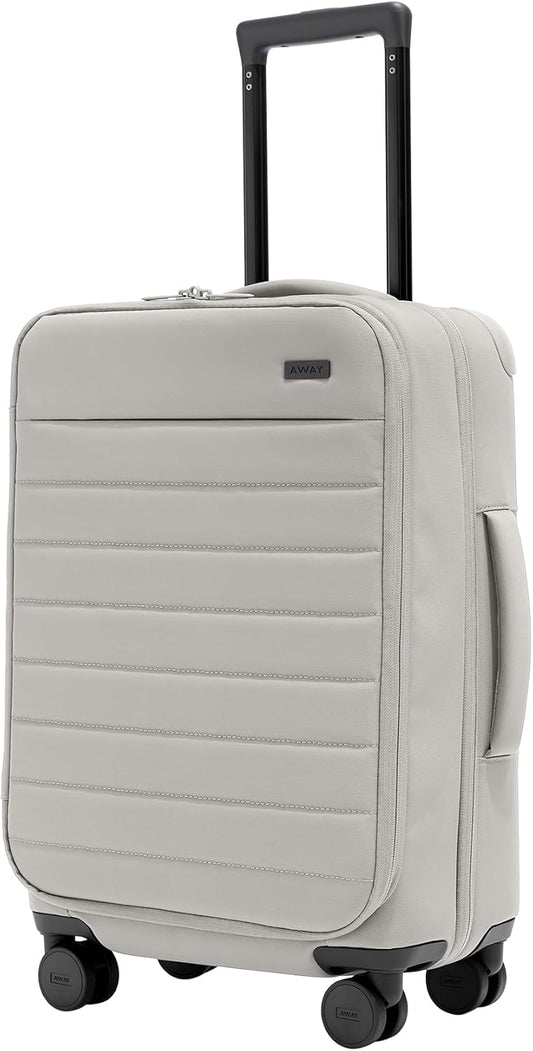 Away Softside Carry-On Suitcase, 22 Inch Lightweight, Expandable High-Strength Nylon Luggage With Spinner Wheels, Meets Requirements for Most Major Airlines, Cloud Gray