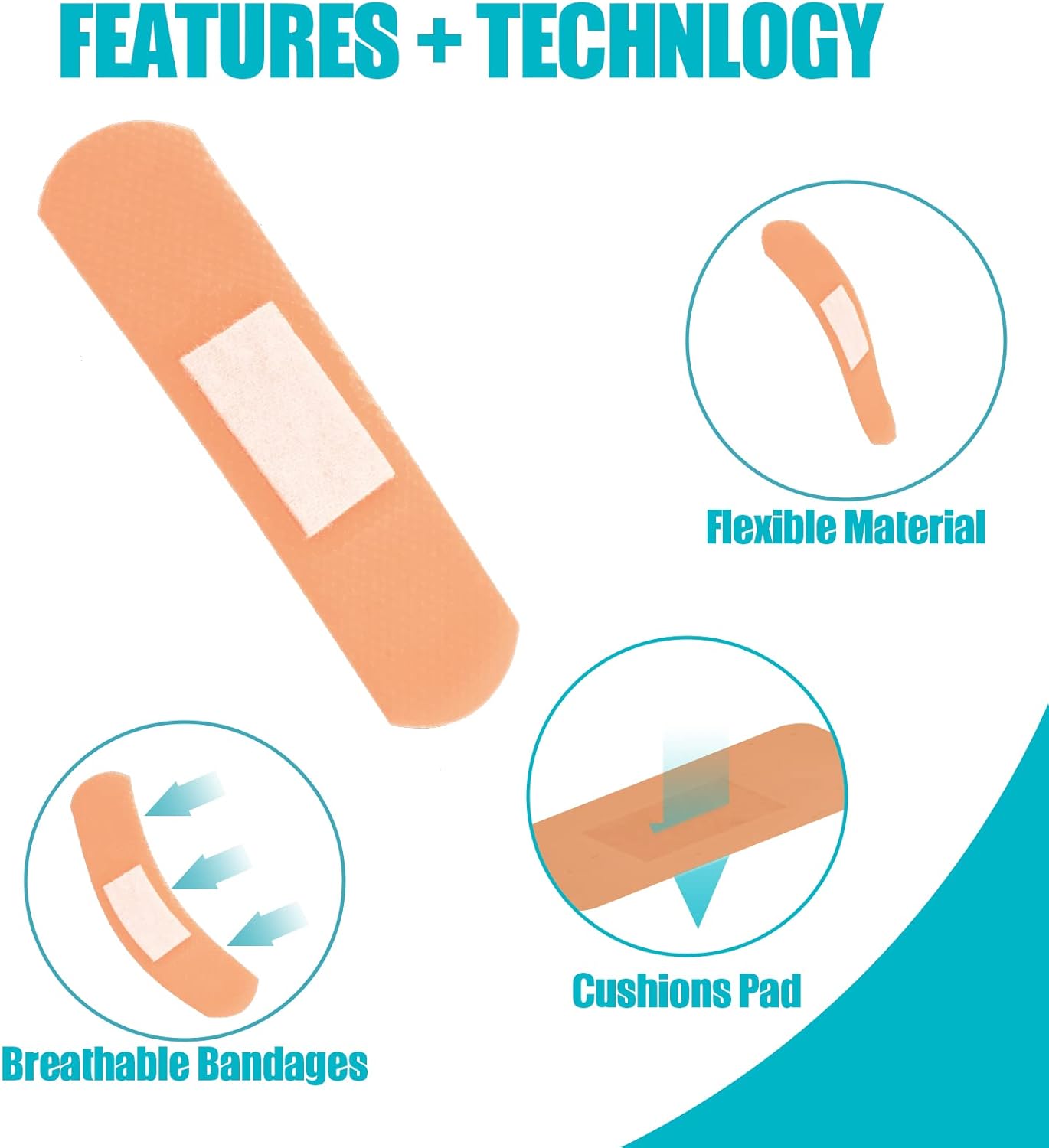 Lounsweer 720 Pcs Assorted Bandages Variety Pack Bulk First Aid Kit Refill Supplies Flexible Fabric Adhesive Breathable Fingertip Knuckle Spot Bandages Waterproof for Arms Knees Wound Care Scrapes