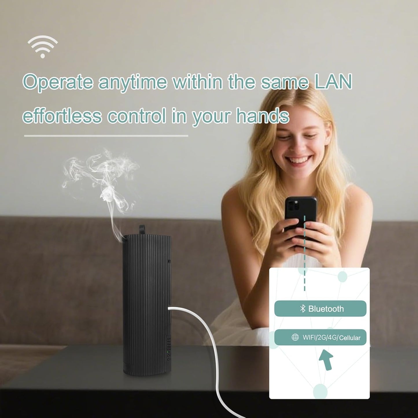 Scent Diffuser Starter Kit - Aroma Waterless Essential Oil Diffuser for Home, Air Diffuser for Large Room, 3200 Sq.Ft Coverage Scent Air Machine, Contains A 3.5 OZ Hotel Scent Essential Oil