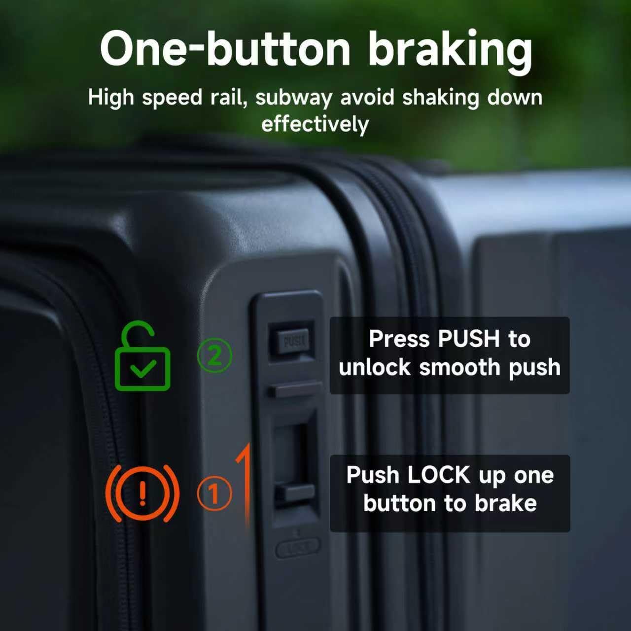 ROAMING Expandable 24-Inch Checked Luggage with Mute Brake Wheels Airline Approved Hard Shell Suitcases with Front Pocket Top Opening Luggage with TSA Lock for Short Business Travel, Glaze blue