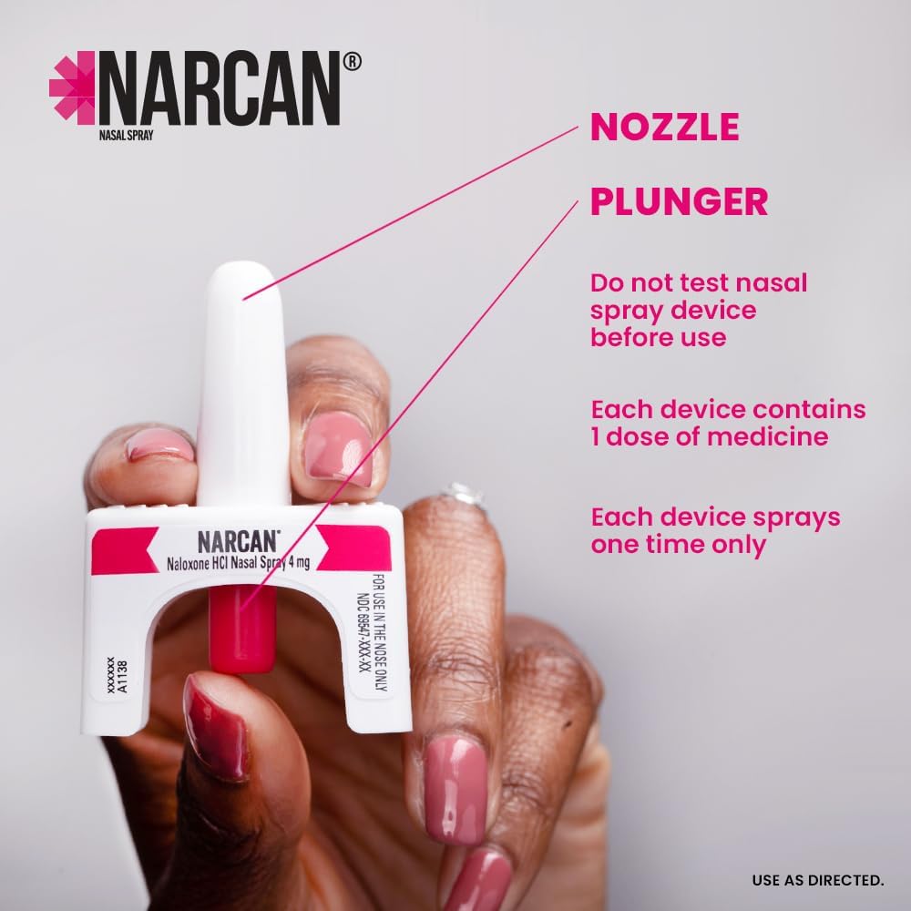 NARCAN Nasal Spray 4 mg, Emergency Treatment of Opioid Overdose, 2 Single-Dose Devices