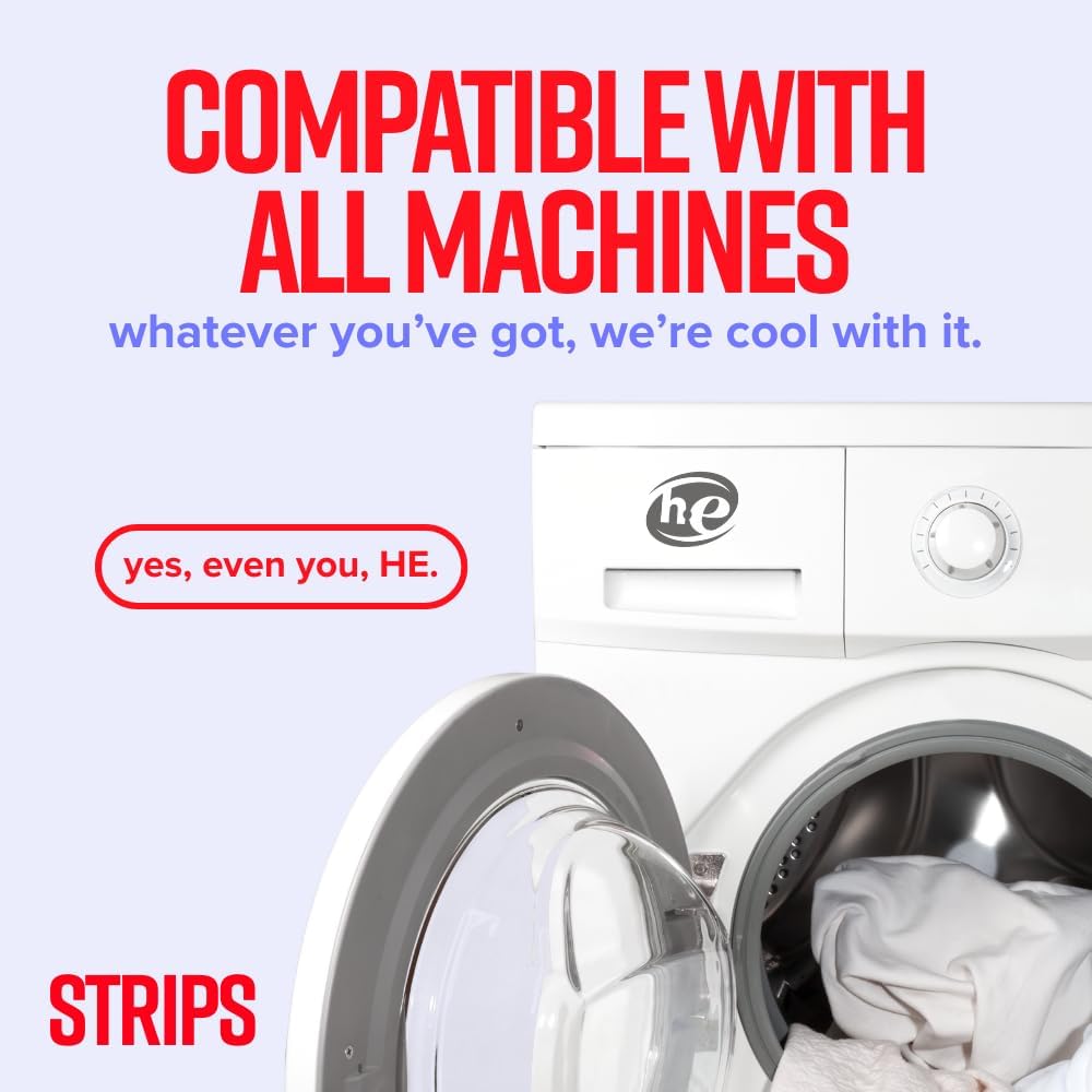 STRIPS Laundry Detergent Sheets Unscented (30ct, 60 loads) Fragrance Free Eco Liquidless Soap, Travel-Friendly, Dissolves in Hot & Cold, Hypoallergenic, Tackles Tough Stains & Odors