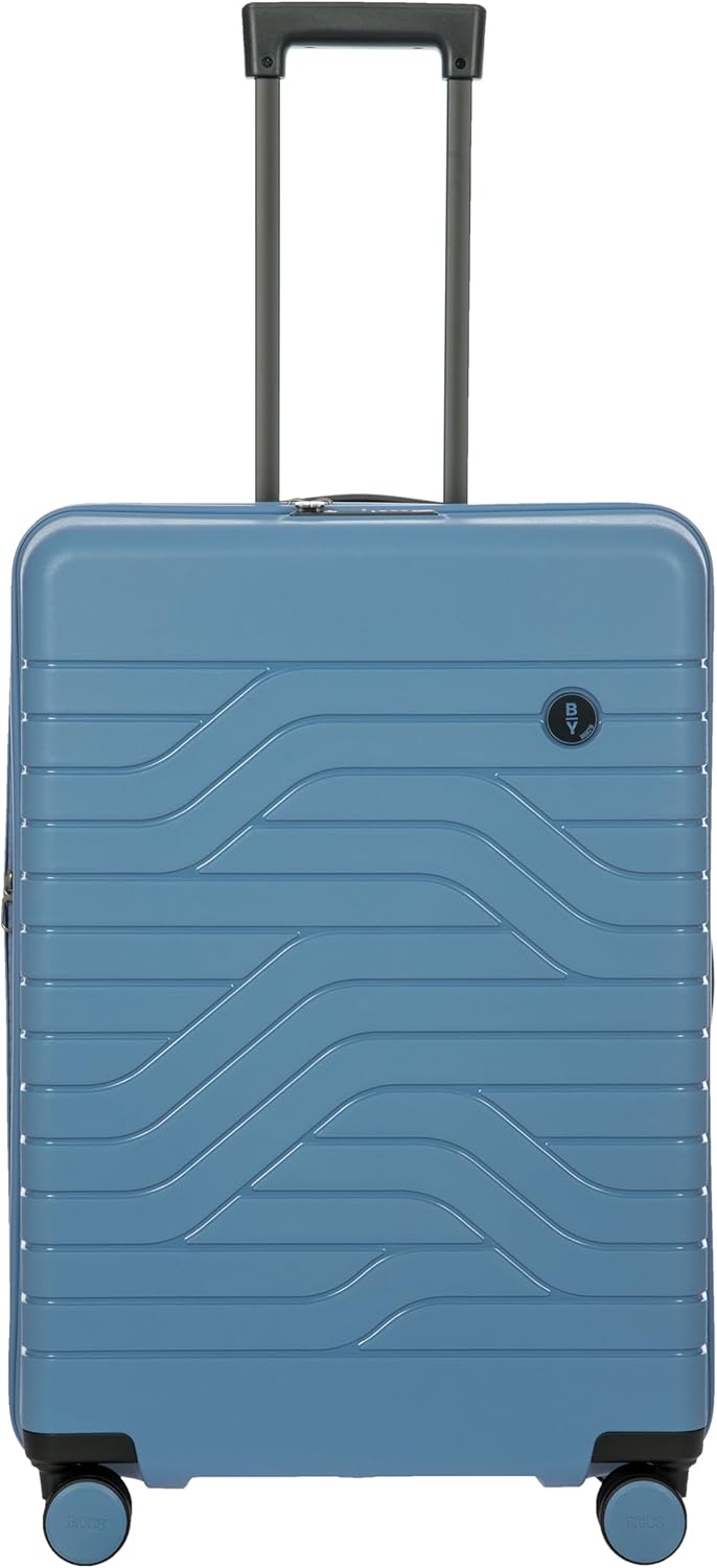 Bric's B|Y Ulisse Spinner Suitcase, Expandable Hard Shell Luggage with TSA Lock and Smooth 360° Wheels 28" – Grey Blue