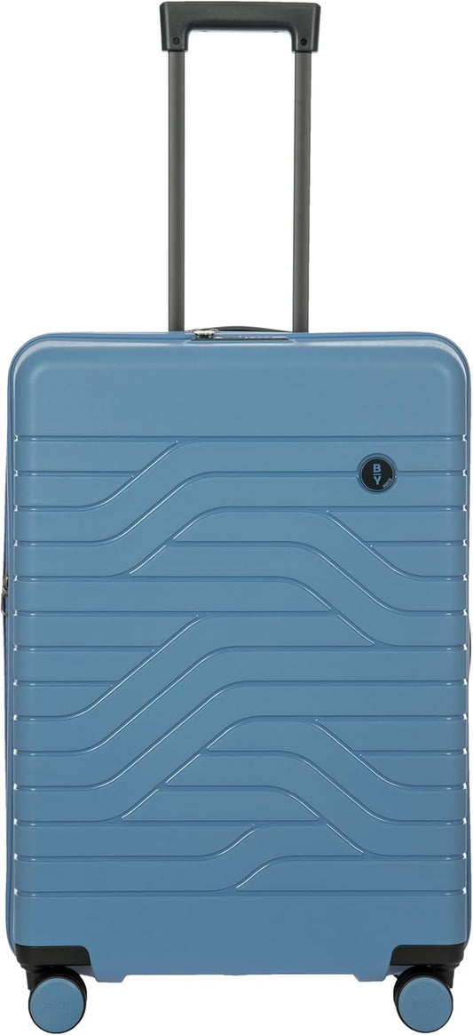 Bric's B|Y Ulisse Spinner Suitcase, Expandable Hard Shell Luggage with TSA Lock and Smooth 360° Wheels 28" – Grey Blue