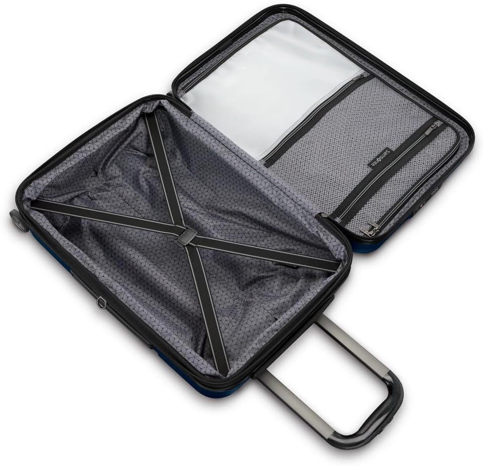 Samsonite Carry-On Pro Front Pocket Hardside Expandable 21-Inch Octiv Luggage: Durable & Impact Resistant, 360° Aero Trac Spinner Wheels, Adjustable Telescopic Handle, TSA Approved Lock - Blue