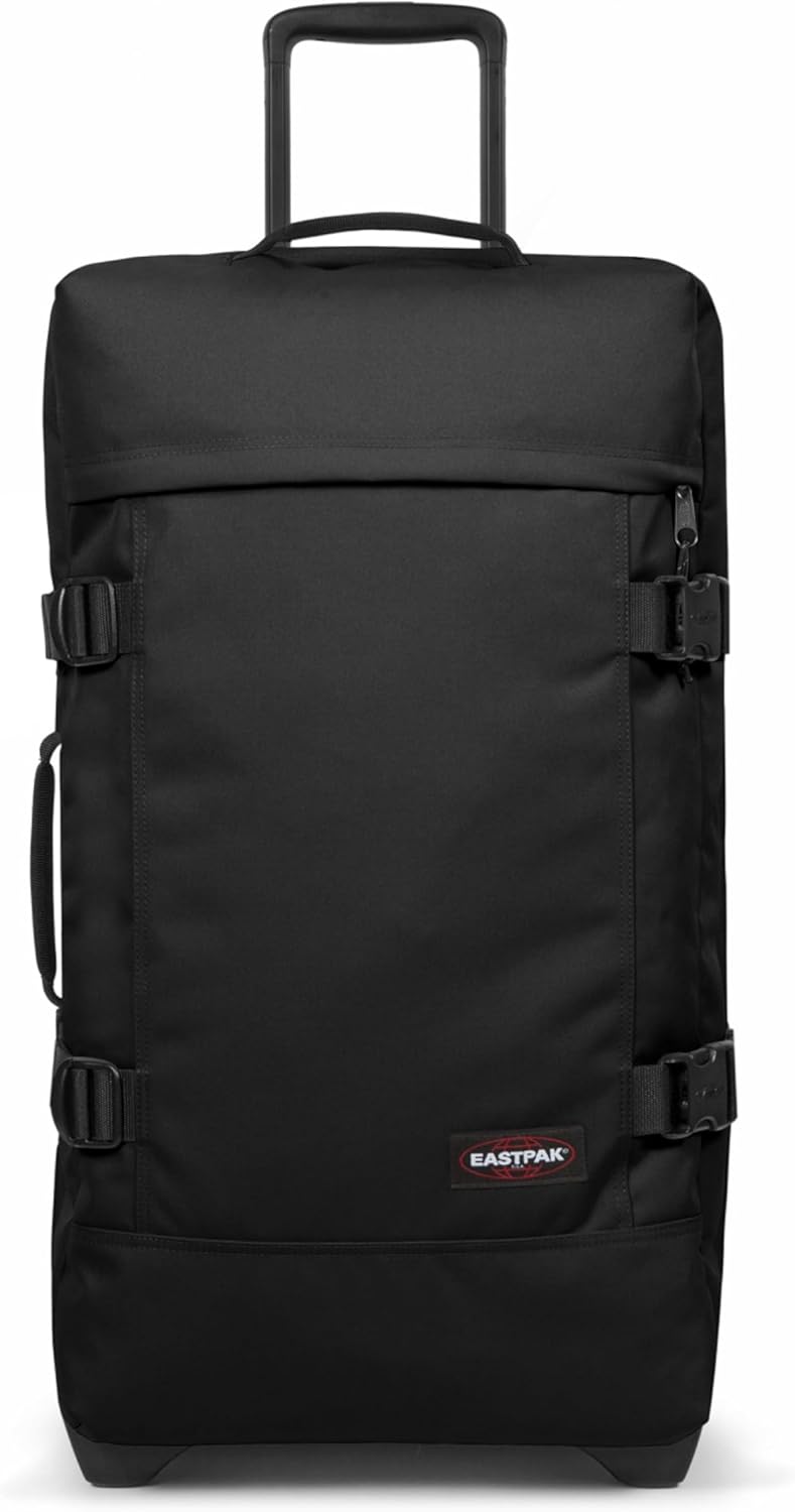 EASTPAK Tranverz M – 78L Large Wheeled Luggage with Dual Compartments, TSA Lock, Compression Straps & Smooth-Wheeling System, Black