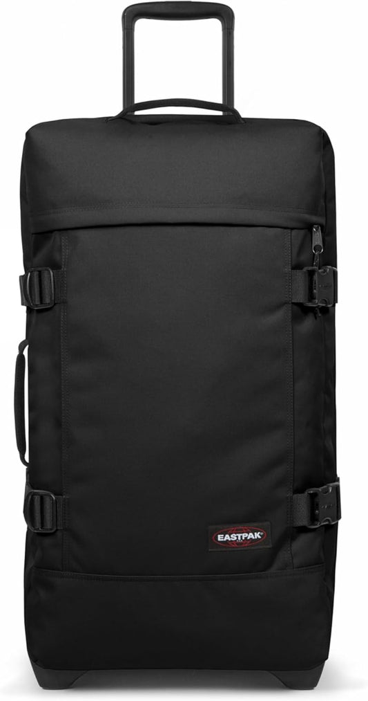 EASTPAK Tranverz M – 78L Large Wheeled Luggage with Dual Compartments, TSA Lock, Compression Straps & Smooth-Wheeling System, Black