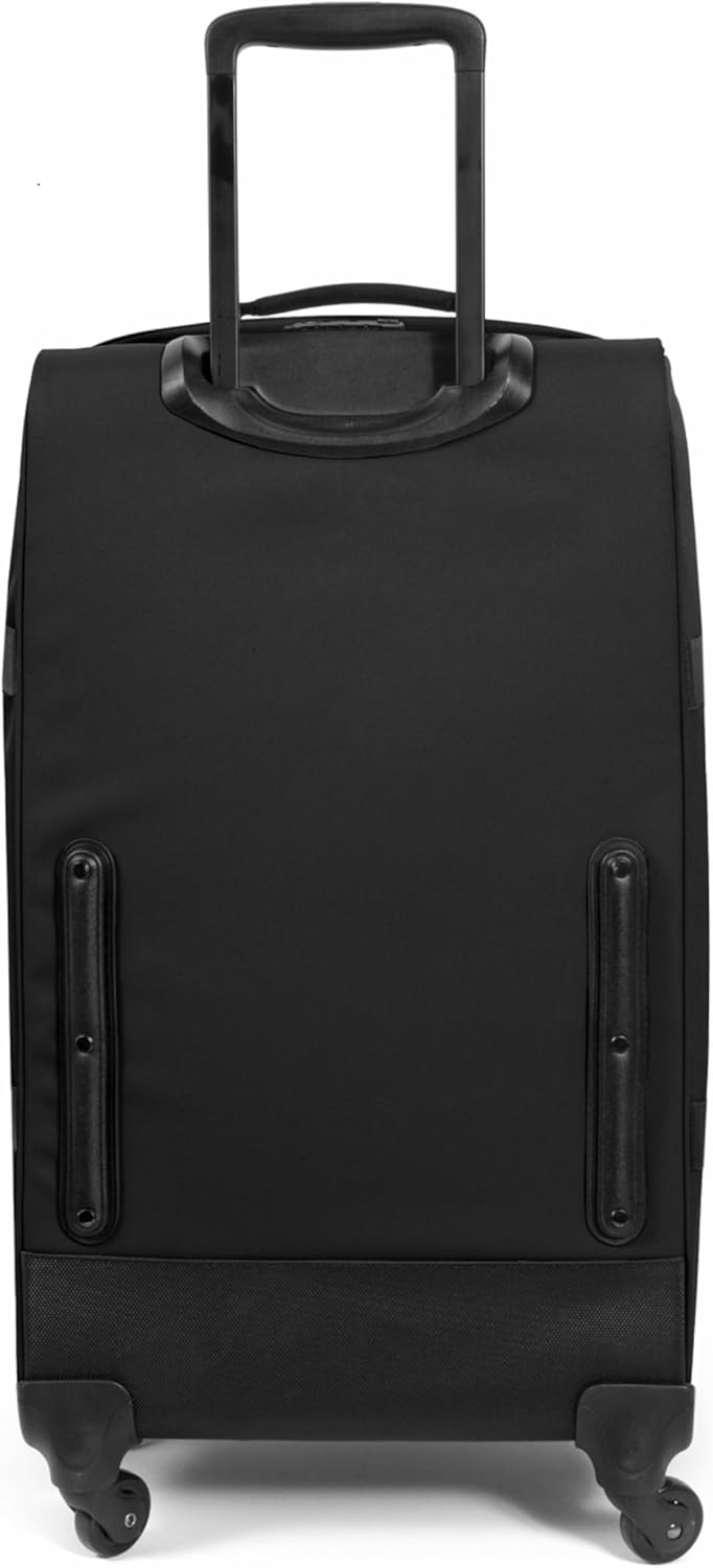 EASTPAK Trans4 M – 68L Large Wheeled Luggage with Dual Compartments, TSA Lock, 360° Spinner Wheels, and Diamond-Embossed Handle, Black