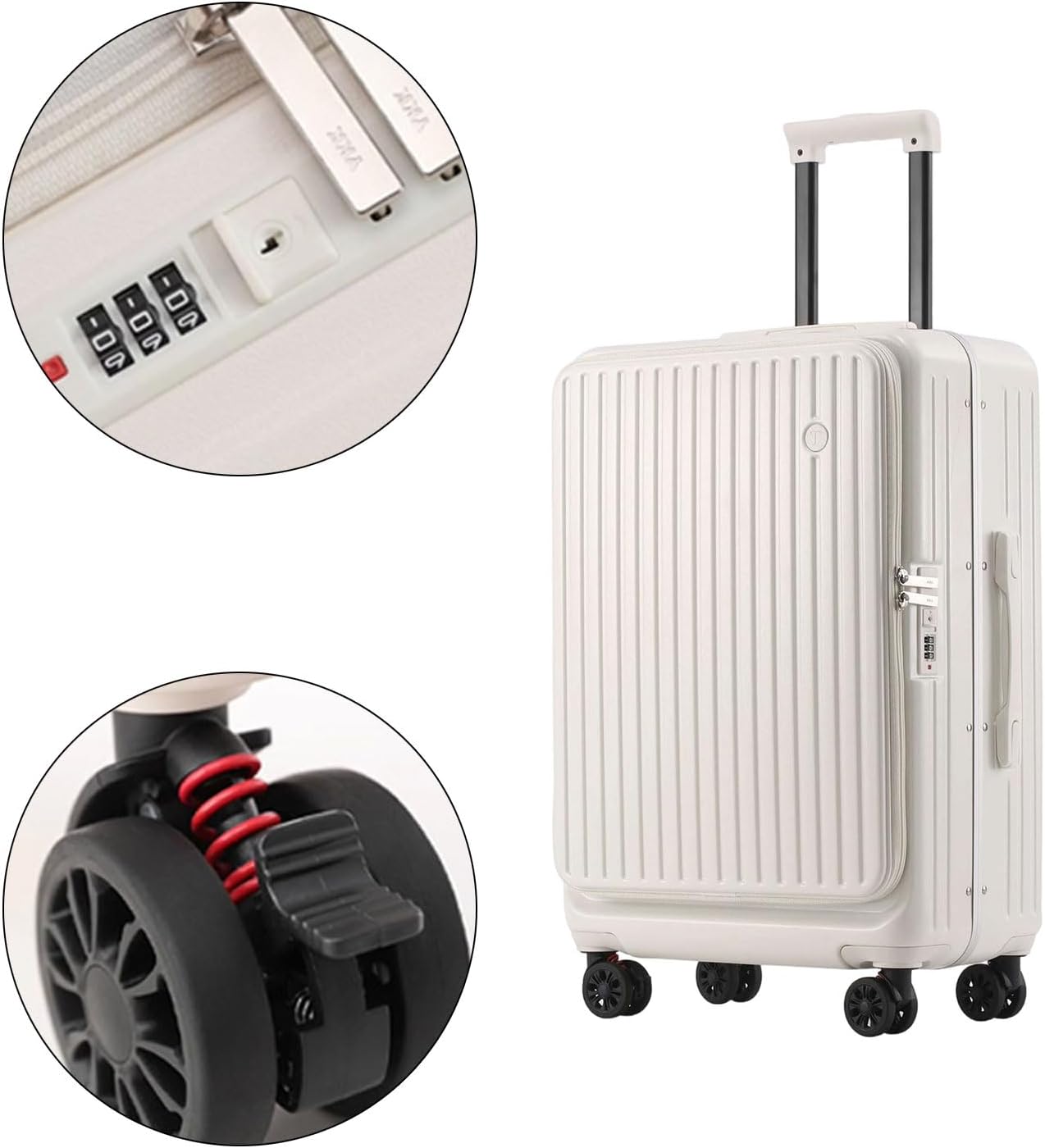 Expandable Carry On Luggage Top Opening Design Ergonomic Practical Hardshells Suitcase With 360 Degree Textured S