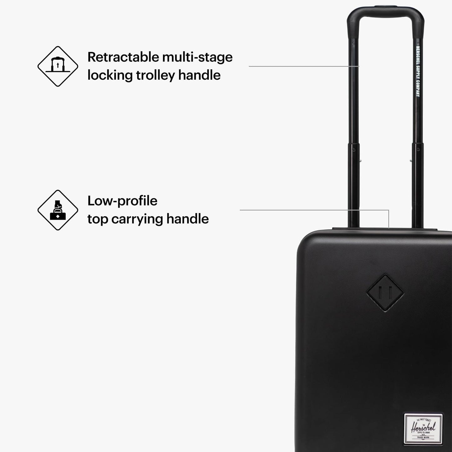 Herschel Supply Co. Heritage Hardshell Luggage, Black Gradient, Medium-27 inch