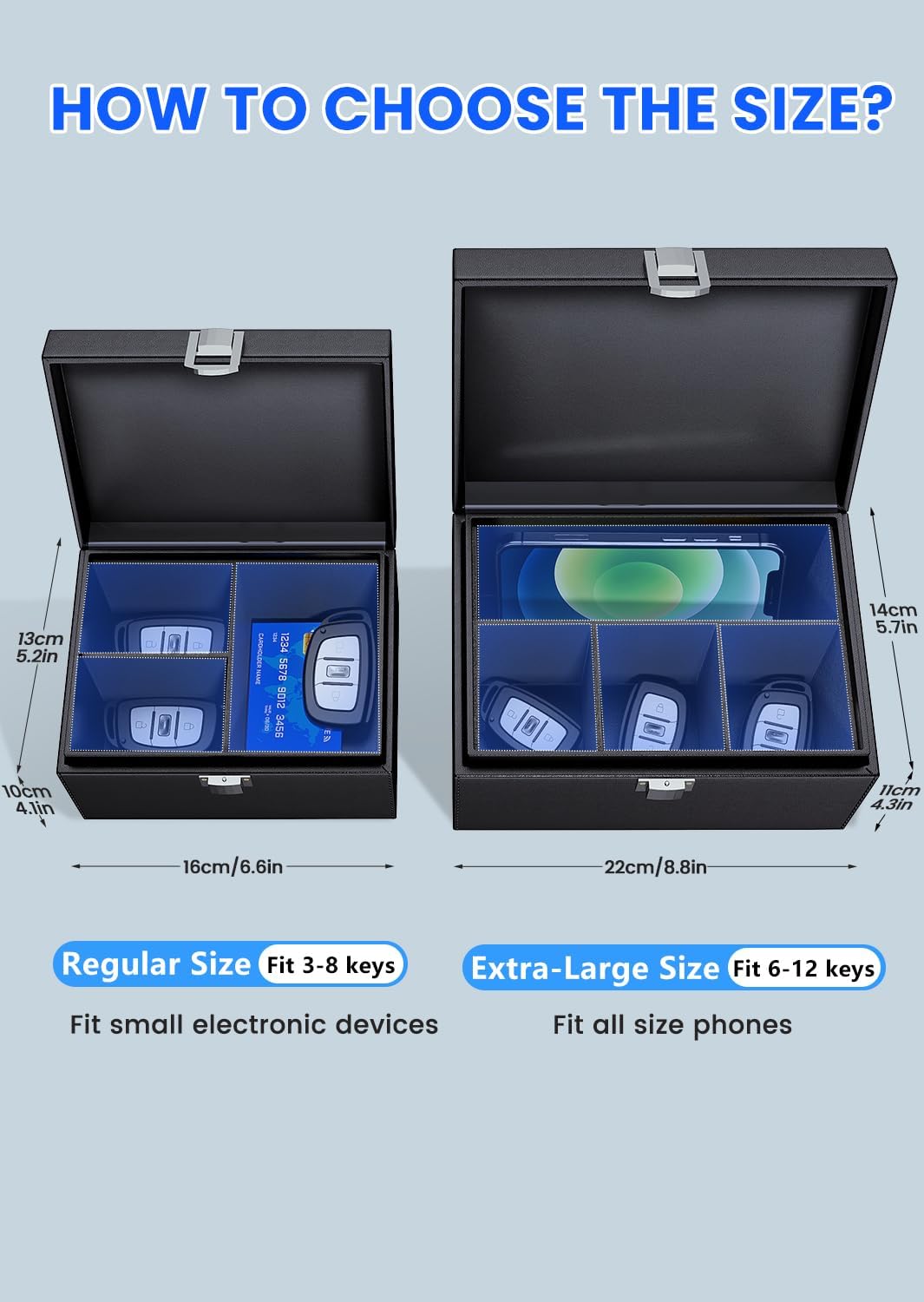 Faraday Box for Car Keys, Key Fob Signal Blocker RFID Box for Car Keys, Faraday Key Fob Protector Signal Blocking Box