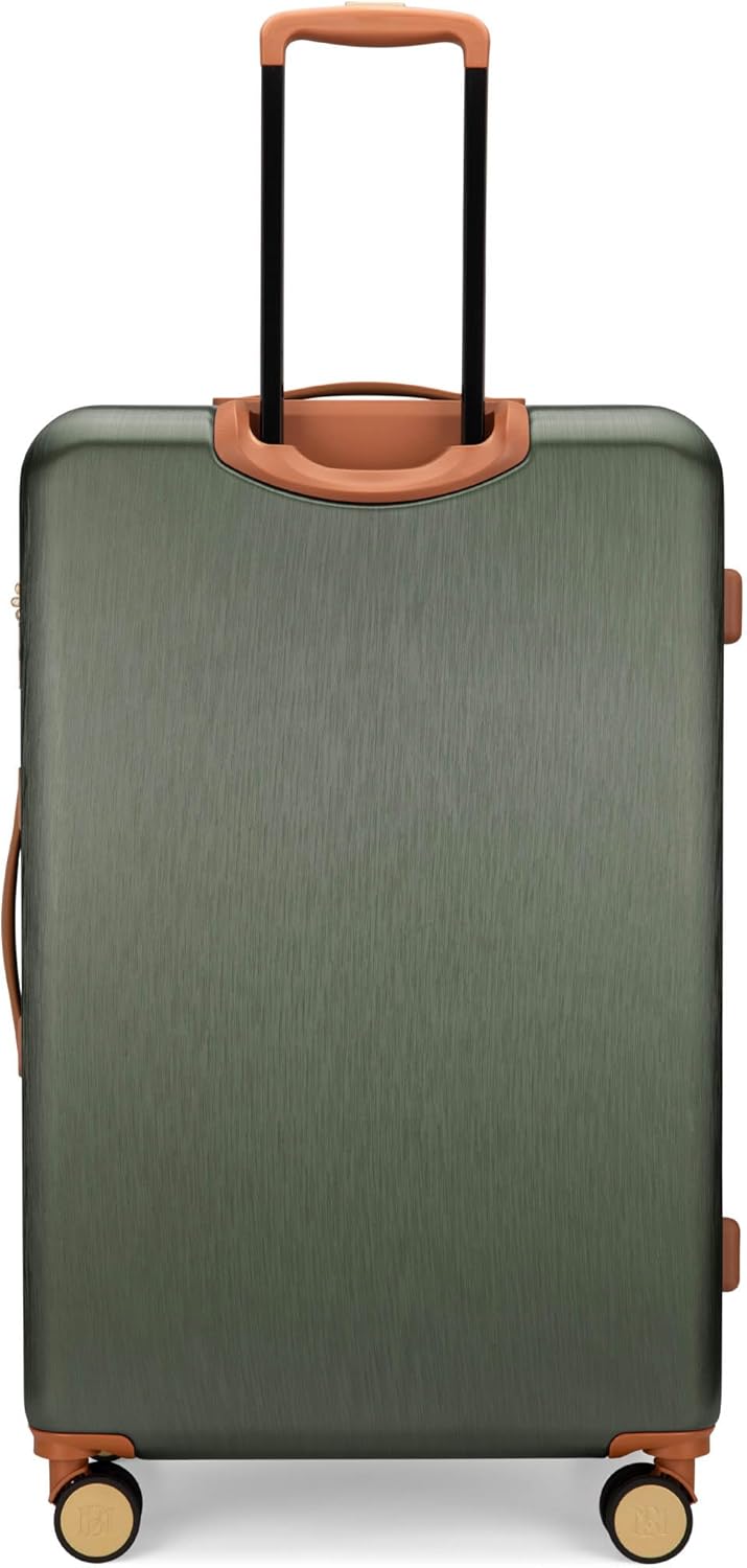 Badgley Mischka Grace 3 Piece Polycarbonate-ABS Expandable Retro Luggage Set (Olive Green)