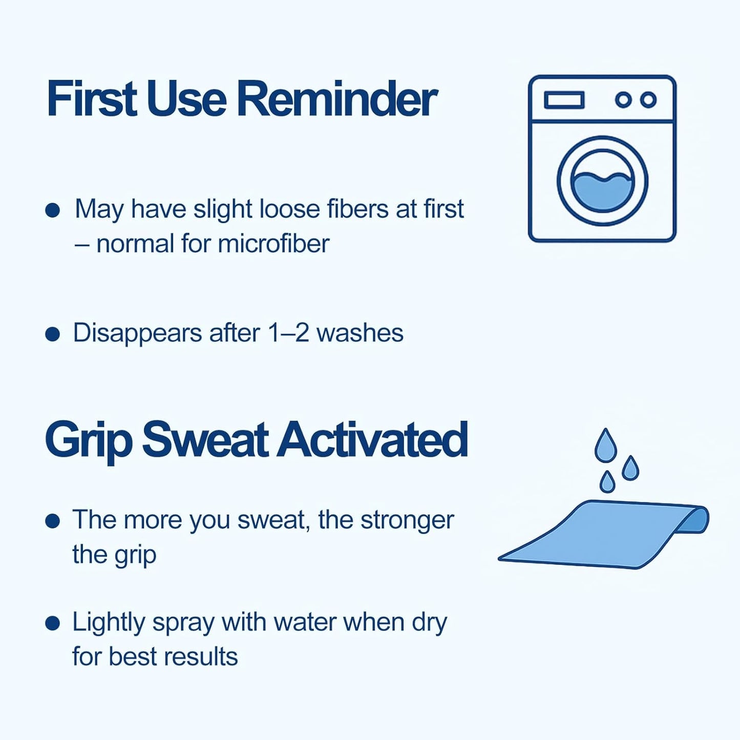 Eunzel 2 Pack Hot Yoga Towel Non Slip Yoga Mat Towel Non-Slip Sweat Absorbent Microfiber Towel for Hot Yoga, Pilates and Workout 72" x 26.5", Blue/Purple