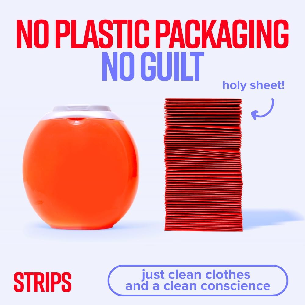 STRIPS Laundry Detergent Sheets Fresh Linen Travel Pack (3ct, 6 loads) Eco Liquidless Soap, Travel-Friendly, Dissolves in Hot & Cold, Hypoallergenic, Tackles Tough Stains & Odors