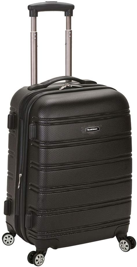 Rockland Melbourne Hardside Expandable Spinner Wheel Luggage, Black, Carry-On 20-Inch
