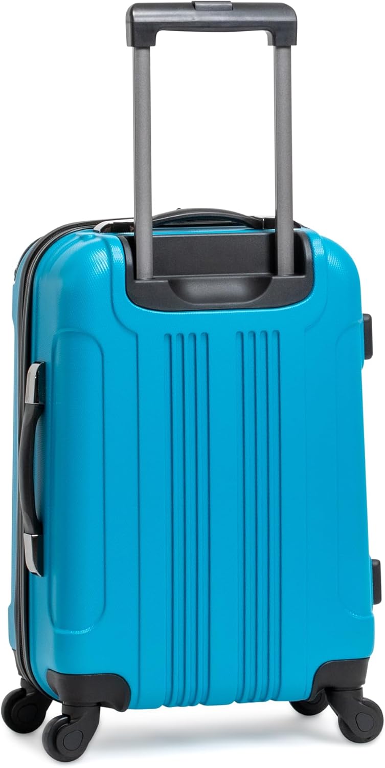 Kenneth Cole REACTION Out of Bounds Lightweight Hardshell 4-Wheel Spinner Luggage, Teal, 20-Inch Carry On