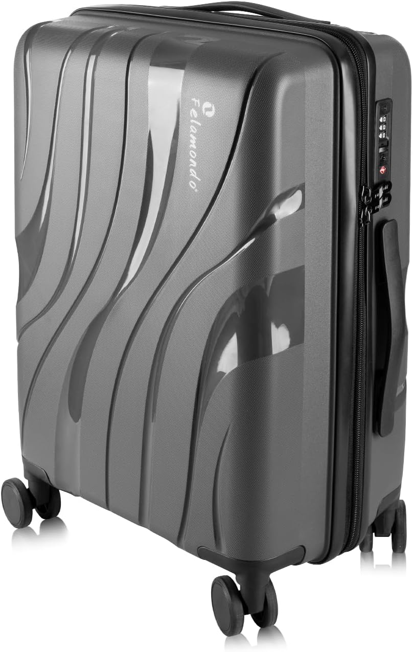 24-Inch Lightweight Hardshell Check-In Luggage – TSA Lock, 360° Spinner Wheels, Explosion-Proof Zipper – Durable Suitcase for Business Travel & Vacations (Grey)