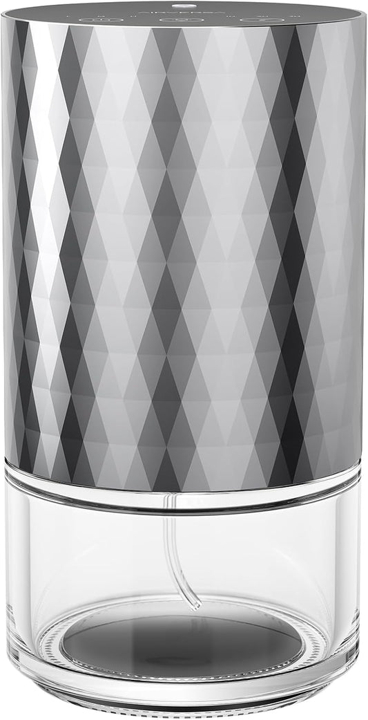Airversa Waterless Diffuser Essential Oil 100mL Capacity Scent Air Machine for Home Aromatherapy Premium Metal Nebulizer Battery Operated 3 Mist Settings Timers Color Light AN5(Space Grey)