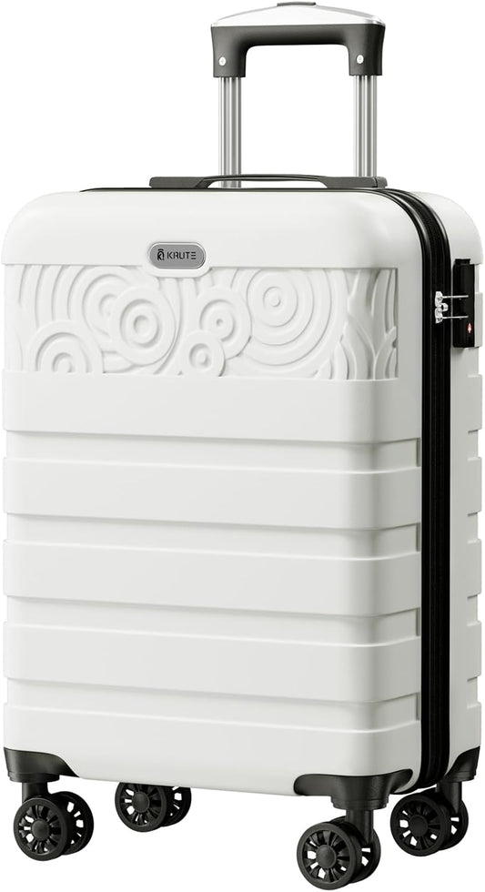 Krute Carry On Luggage 20 inch Suitcase with Spinner Wheels Airline Approved Hard Shell Luggages PC ABS TSA Lock Suitcase