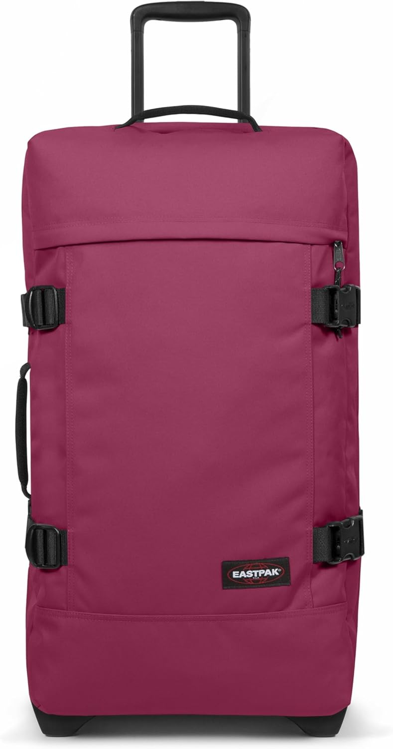EASTPAK Tranverz M – 78L Large Wheeled Luggage with Dual Compartments, TSA Lock, Compression Straps & Smooth-Wheeling System, Wine Burgundy