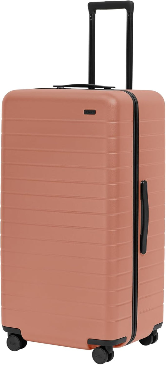 Away Large Trunk Luggage, 31 Inch Hardside Suitcase with Spinner Wheels, Lightweight & Durable, TSA Lock, Ideal for Long Trips, Clay Pink
