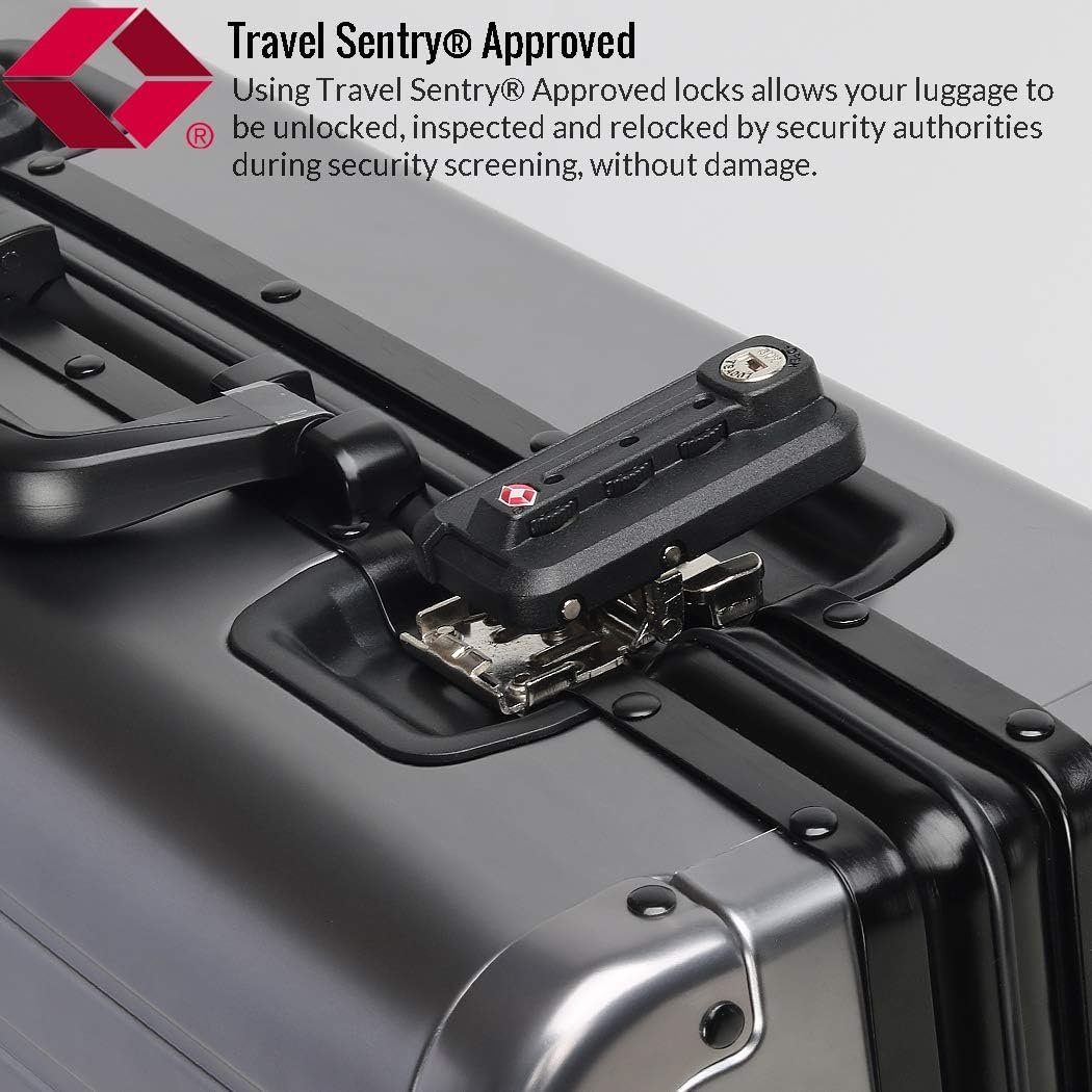 25-inch Aluminum Checked Luggage: Gunmetal Gray - Full Metal Shell - Crush-Resistant & Burst-Proof, TSA Lock & Spinner Wheels for Business Travel - Men Women