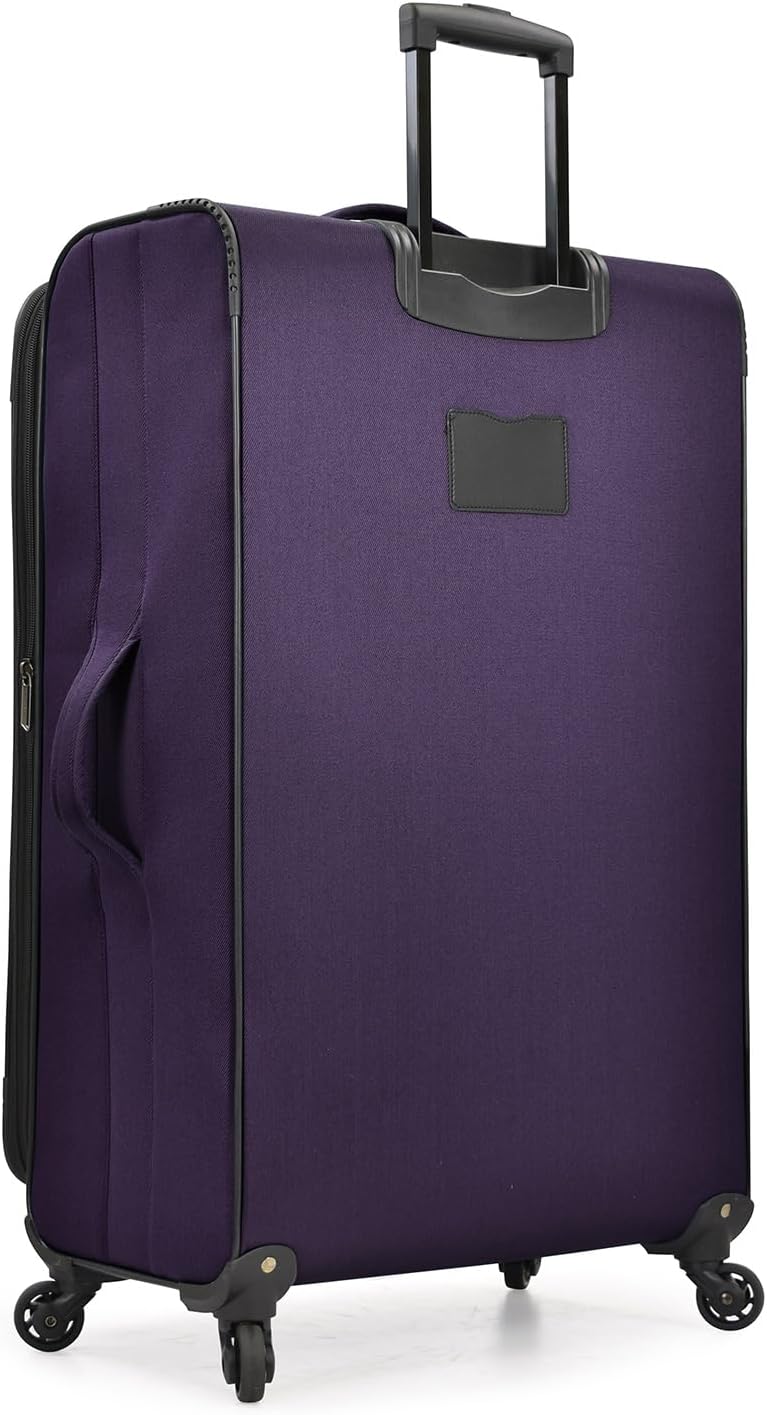 U.S. Traveler Aviron Bay Expandable Softside Luggage with Spinner Wheels, Purple, 2-Piece Set