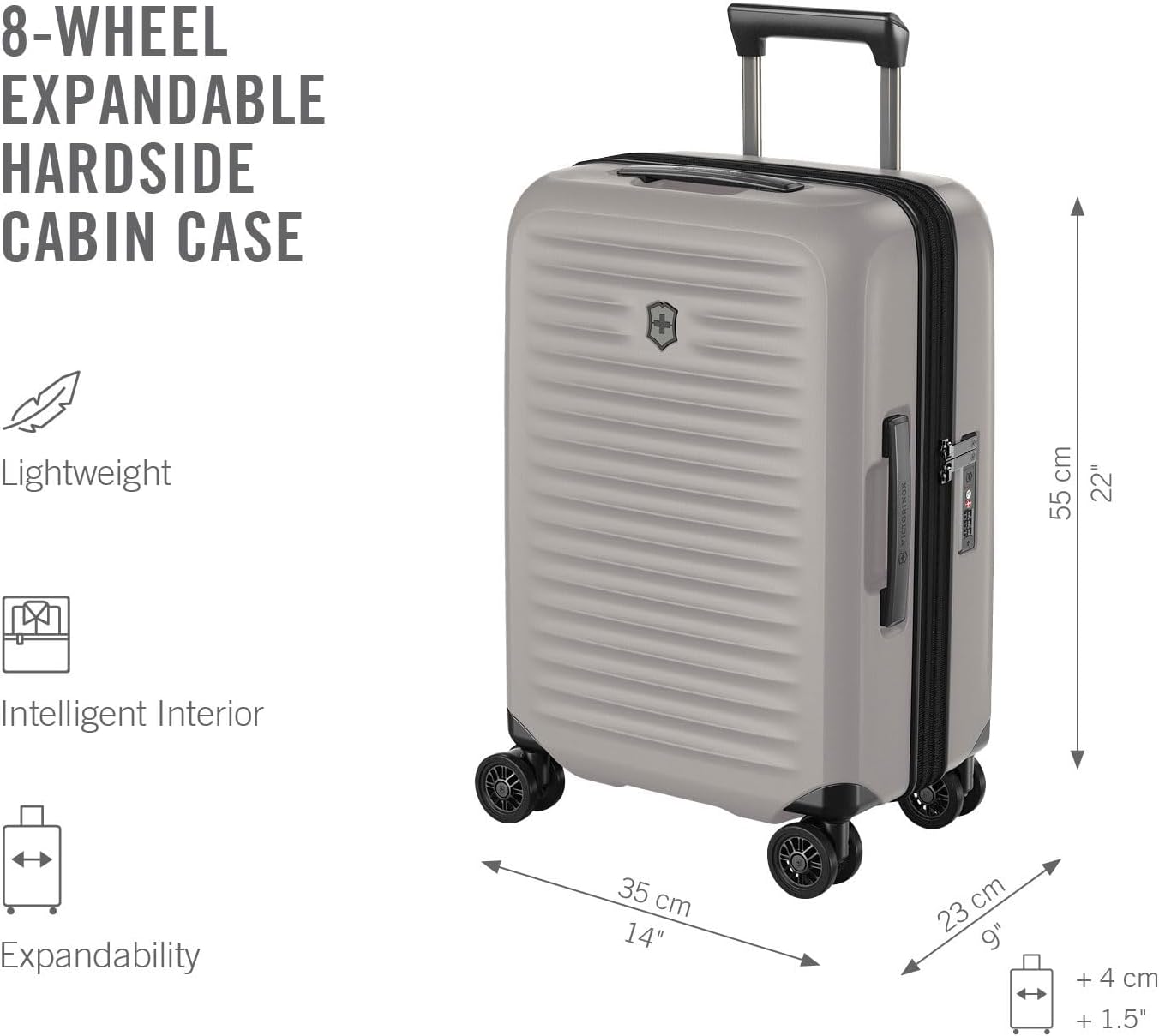 Victorinox Airox Advanced Hardside Frequent Flyer Carry-On - Stone White