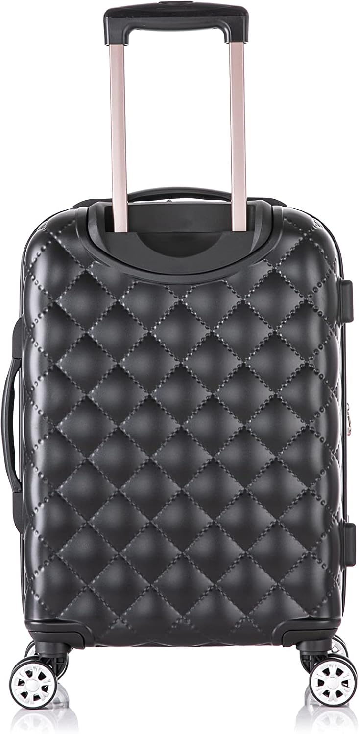 Rockland Melbourne Hardside Expandable Spinner Wheel Luggage, Quilt, Carry-On 20-Inch Black