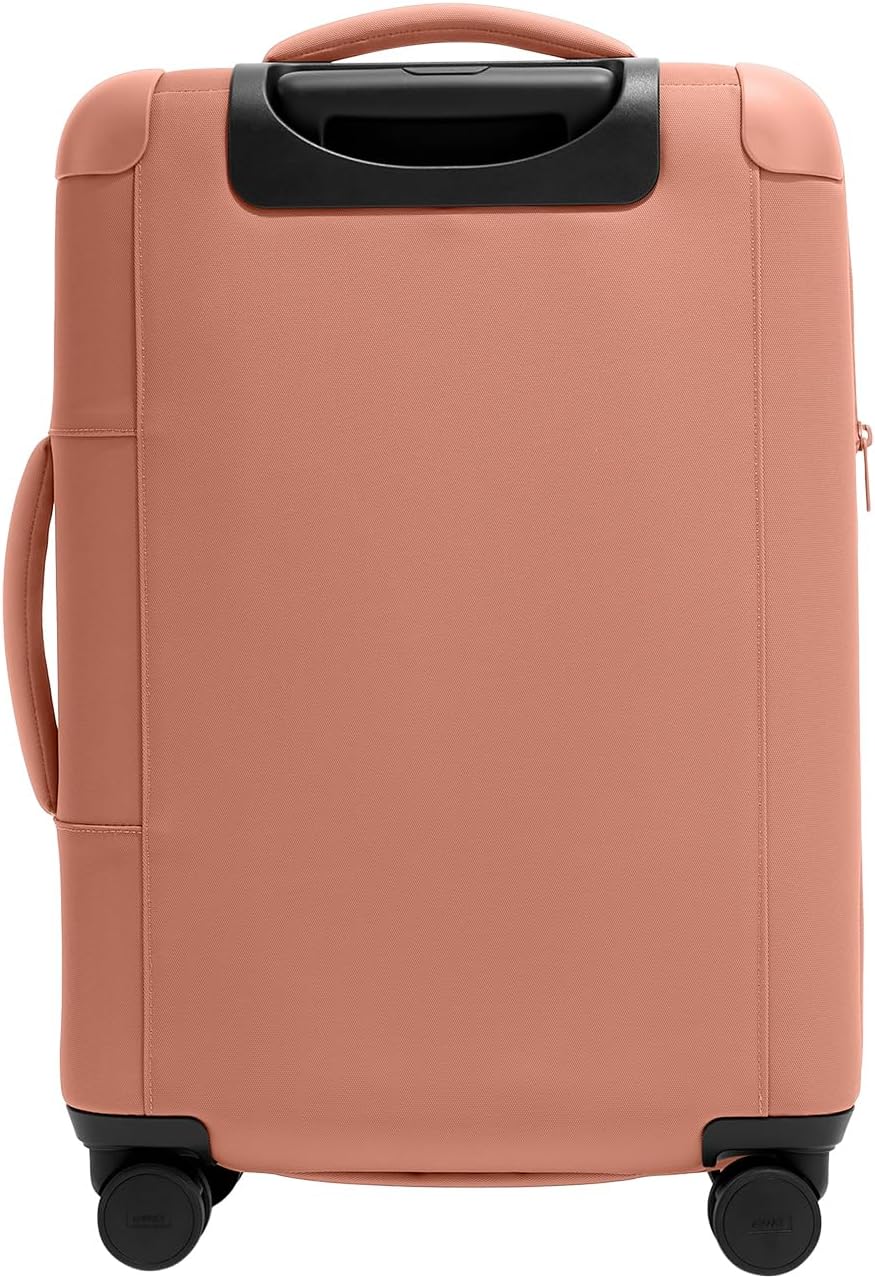 Away Softside Bigger Carry-On Suitcase, 23 Inch Lightweight, Expandable High-Strength Nylon Luggage With Spinner Wheels, Meets Requirements for Most Major Airlines, Clay Pink