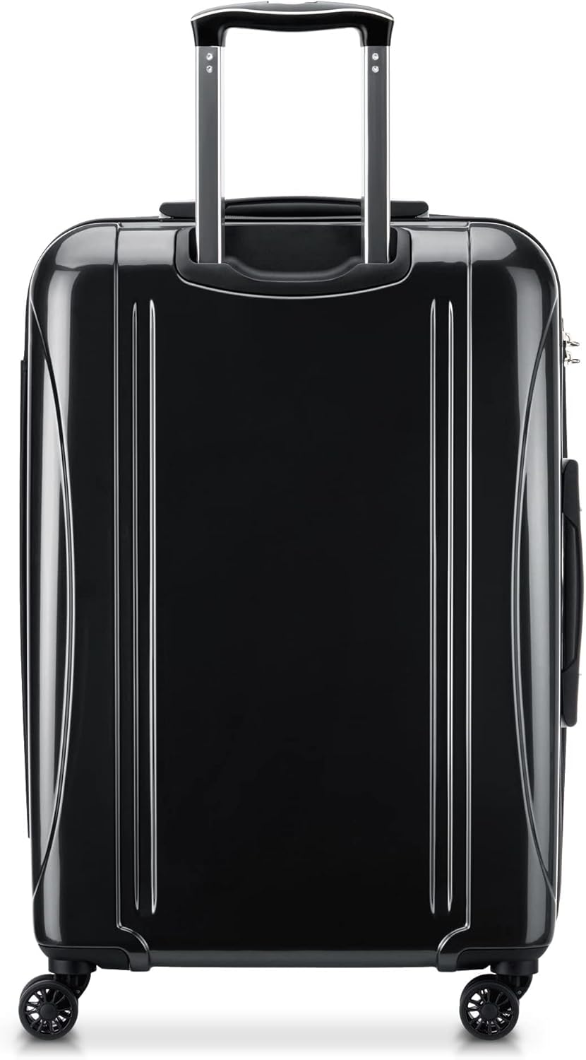 DELSEY PARIS Helium Aero Hardside Expandable Luggage with Spinner Wheels, Black, Checked-Medium 24 Inch