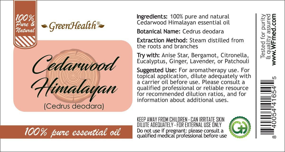 16 fl oz - Cedarwood Himalayan Essential Oil (100% Pure & Uncut), Aluminum Bottle - GreenHealth